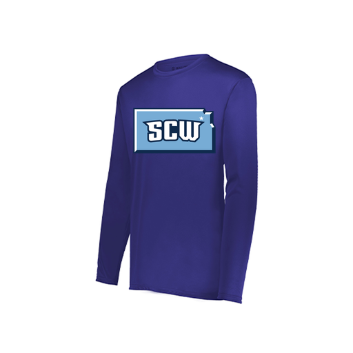 [222822.747.XS-LOGO3] Men's LS Smooth Sport Shirt (Adult XS, Purple, Logo 3)