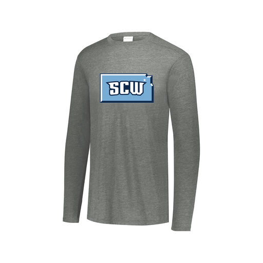[FTLCUBGY-AXS-LOGO3] Decker Men's Tri-Blend T-Shirt - Long Sleeve (Adult XS, Gray, Logo 3)