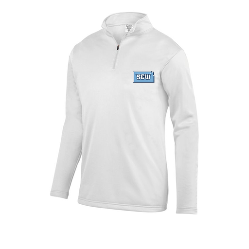 [FOLQFFWH-AS-LOGO3] Decker Men's FlexFleece 1/4 Zip (Adult S, White, Logo 3)