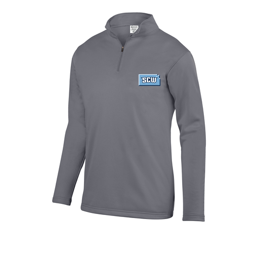 [FOLQFFGY-AS-LOGO3] Decker Men's FlexFleece 1/4 Zip (Adult S, Gray, Logo 3)