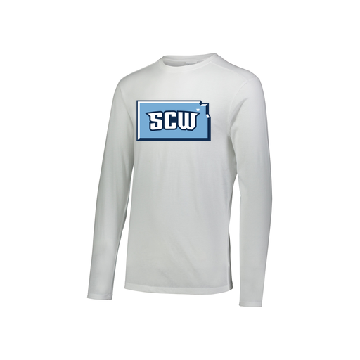 [FTLCUBWH-YS-LOGO3] Decker Youth Tri-Blend T-Shirt - Long Sleeve (Youth S, White, Logo 3)