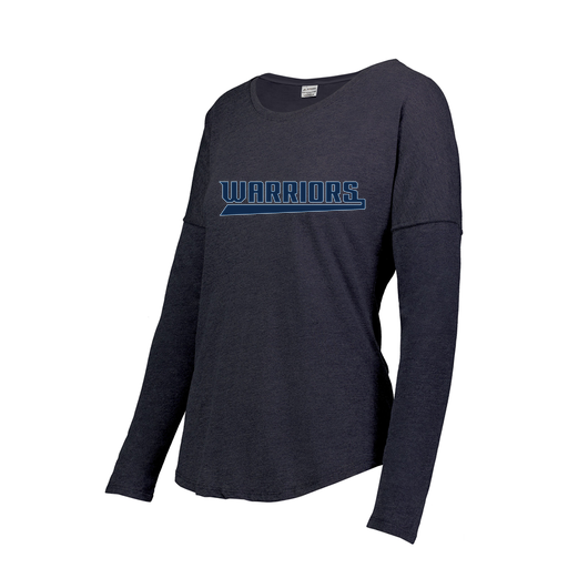 [FTLCUBNV-FAS-LOGO1] Decker Women's Tri-Blend T-Shirt - Long Sleeve (Female Adult S, Navy, Logo 1)
